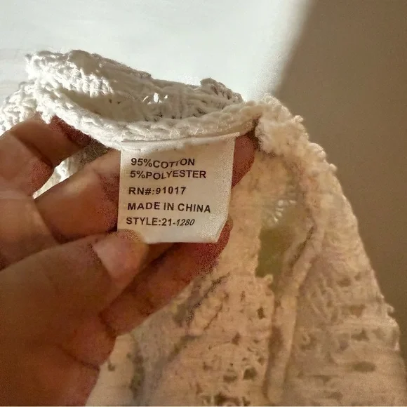 Solitaire Crotchet Cream Lace Top Scalloped Hem - Picture 5 of 6